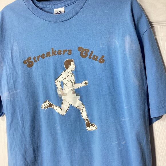 Streakers Club T-Shirt Pixelated Running Naked Guy Joke Tee AAA Brand XL - Picture 2 of 6